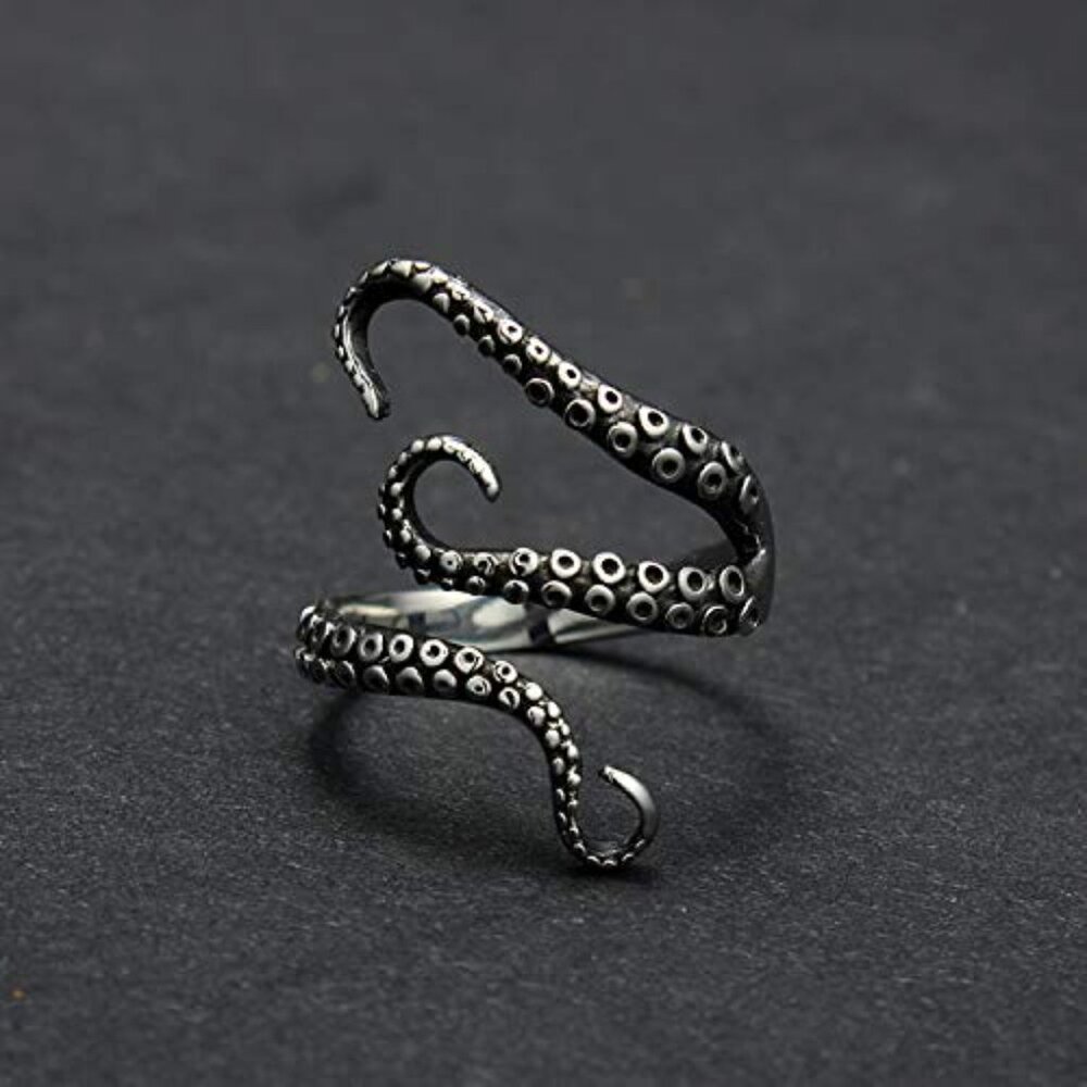Adjustable Octopus Tentacle Ring Punk Antique Sty… - image 6